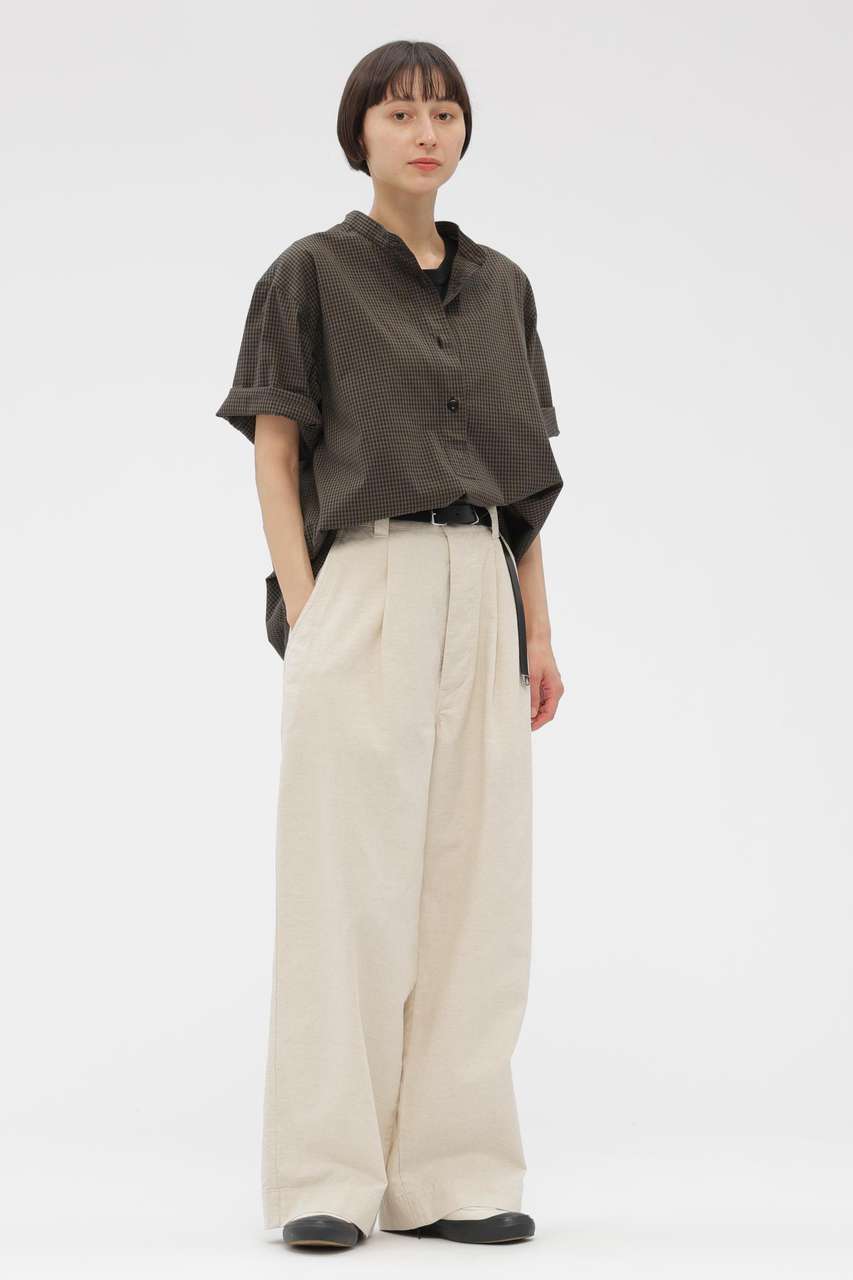 マーガレット・ハウエル/MARGARET HOWELLのBELGIAN LINEN COTTON PLAINWEAVE TROUSERS(ベージュ/5956140203)