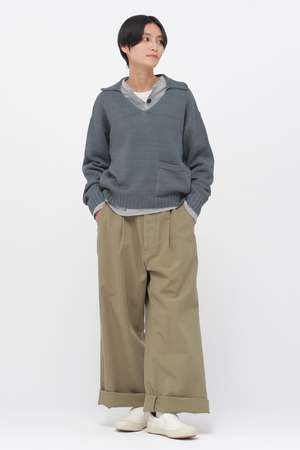 マーガレット・ハウエル/MARGARET HOWELLのBELGIAN LINEN COTTON PLAINWEAVE TROUSERS(110600/110601)