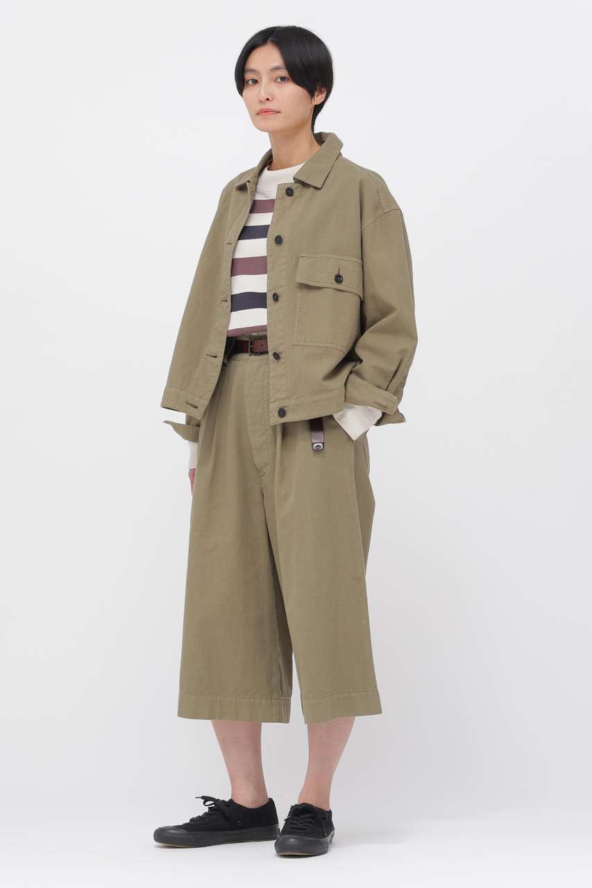 マーガレット・ハウエル/MARGARET HOWELLのBELGIAN LINEN COTTON PLAINWEAVE TROUSERS(カーキ/5956141200)