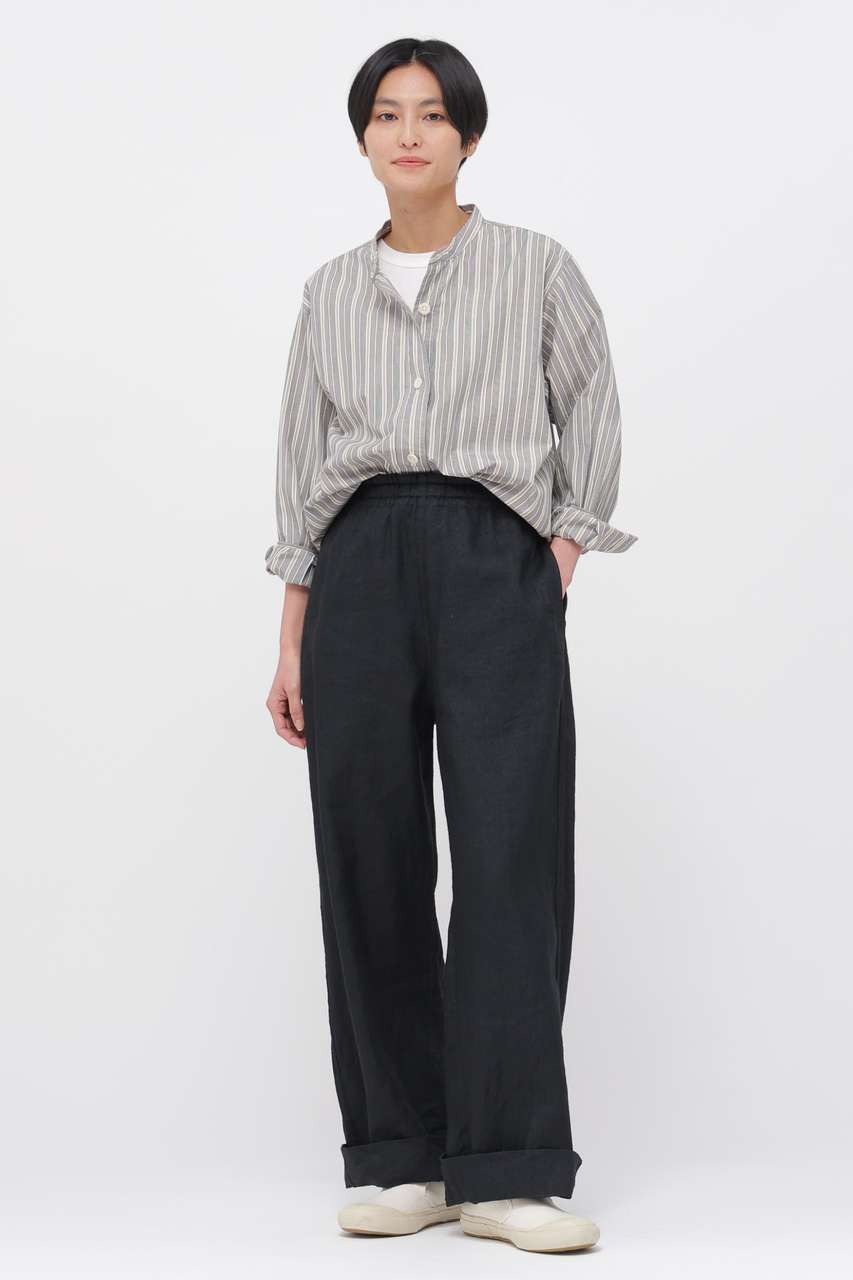 マーガレット・ハウエル/MARGARET HOWELLのFADED WOOL LINEN TWILL TROUSERS(ブラック/5956143201)