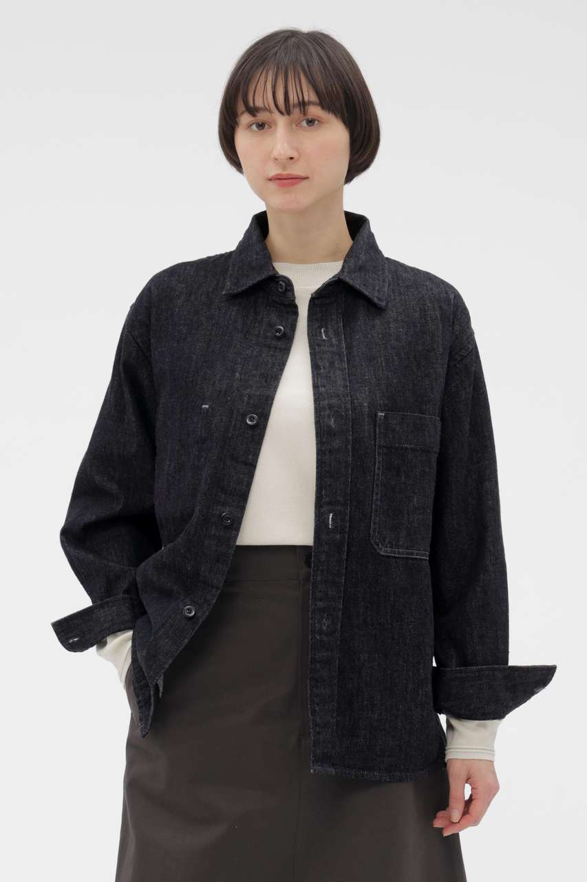 マーガレット・ハウエル/MARGARET HOWELLのCANTON BLACK LIGHT DENIM SHIRT(ブラック/5956153203)