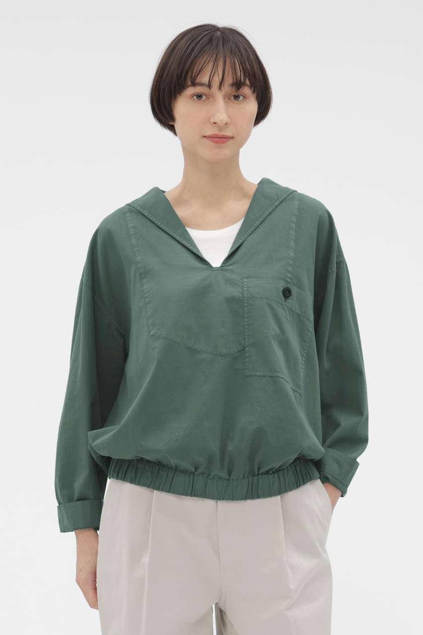 マーガレット・ハウエル/MARGARET HOWELLのGARMENT DYE COTTON SHIRTING SHIRT(グリーン/5956153205)