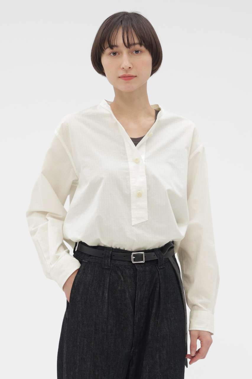 マーガレット・ハウエル/MARGARET HOWELLのTINY GINGHAM COTTON SHIRT(ホワイト/5956153206)