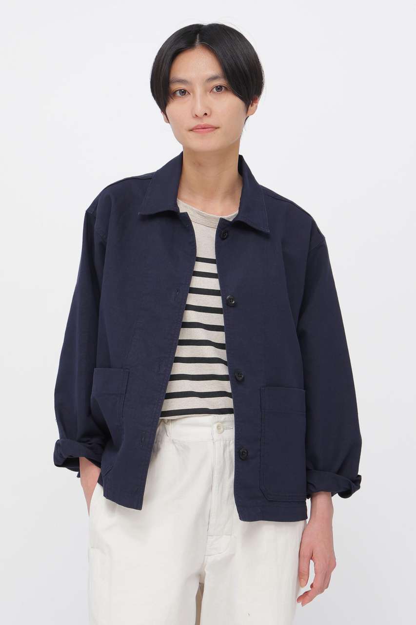 マーガレット・ハウエル/MARGARET HOWELLのCOTTON HEMP OXFORD SHIRT(ネイビー/5956153210)