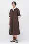 COTTON CUPRA PLAINWEAVE DRESS マーガレット・ハウエル/MARGARET HOWELL ブラウン