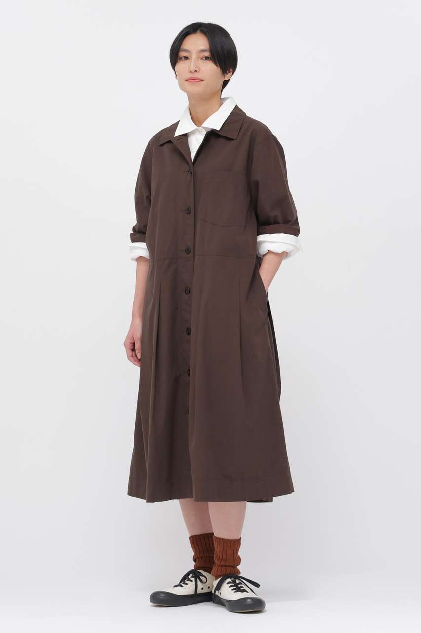 マーガレット・ハウエル/MARGARET HOWELLのCOTTON CUPRA PLAINWEAVE DRESS(ブラウン/5956158200)