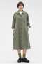 COTTON CUPRA PLAINWEAVE DRESS マーガレット・ハウエル/MARGARET HOWELL グリーン