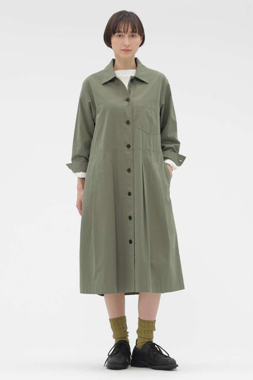 マーガレット・ハウエル/MARGARET HOWELLのCOTTON CUPRA PLAINWEAVE DRESS(グリーン/5956158200)