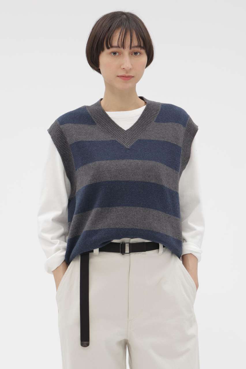 マーガレット・ハウエル/MARGARET HOWELLのWOOL COTTON KNITWEAR(グレー/5956161200)