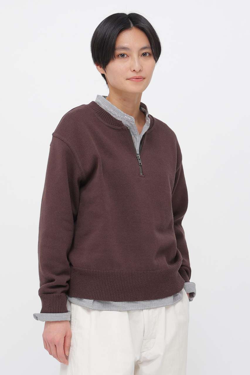 マーガレット・ハウエル/MARGARET HOWELLのDENSE ECO PLATED COTTON KNITWEAR(ブラウン/5956163202)