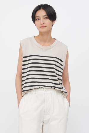 マーガレット・ハウエル/MARGARET HOWELLのBELGIAN LINEN COTTON JERSEY TOP(110100/110101)