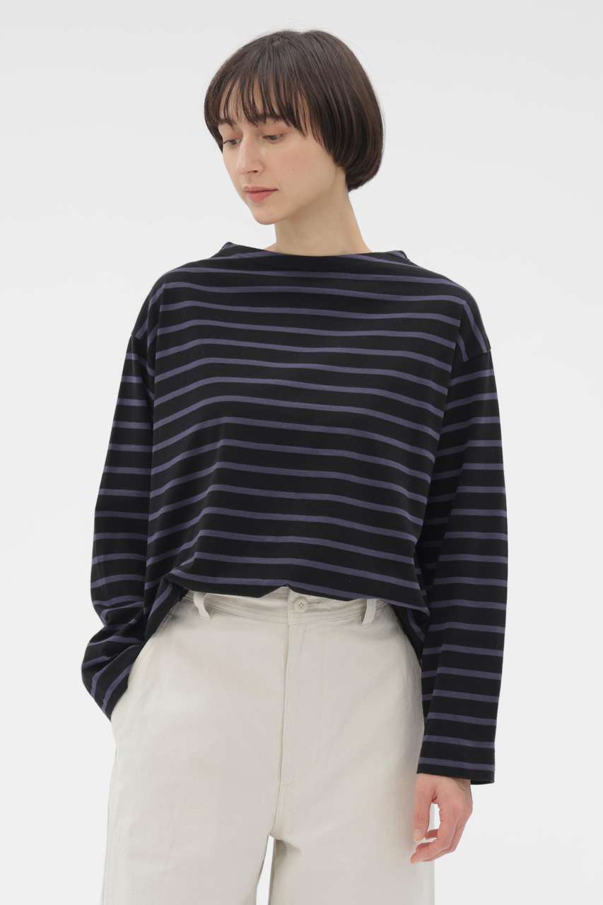 マーガレット・ハウエル/MARGARET HOWELLのSMOOTH COTTON JERSEY TOP(ブラック/5956169201)