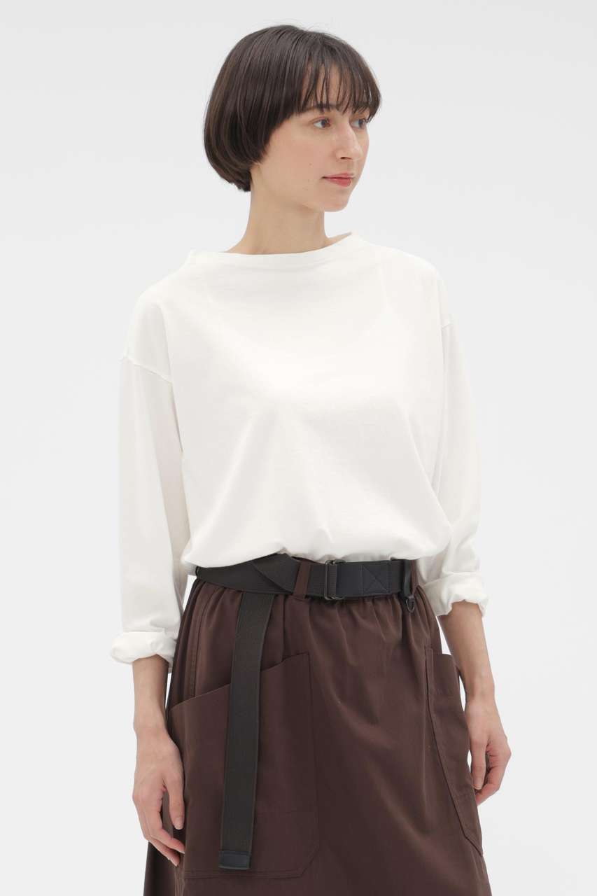 マーガレット・ハウエル/MARGARET HOWELLのSMOOTH COTTON JERSEY TOP(ホワイト/5956169201)