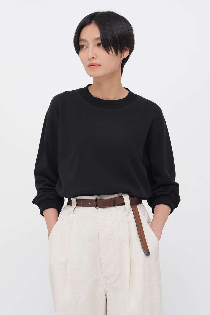 マーガレット・ハウエル/MARGARET HOWELLのFINE COTTON RIB JERSEY TOP(ブラック/5956169204)