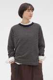 TEXTURED COTTON STRIPE TOP