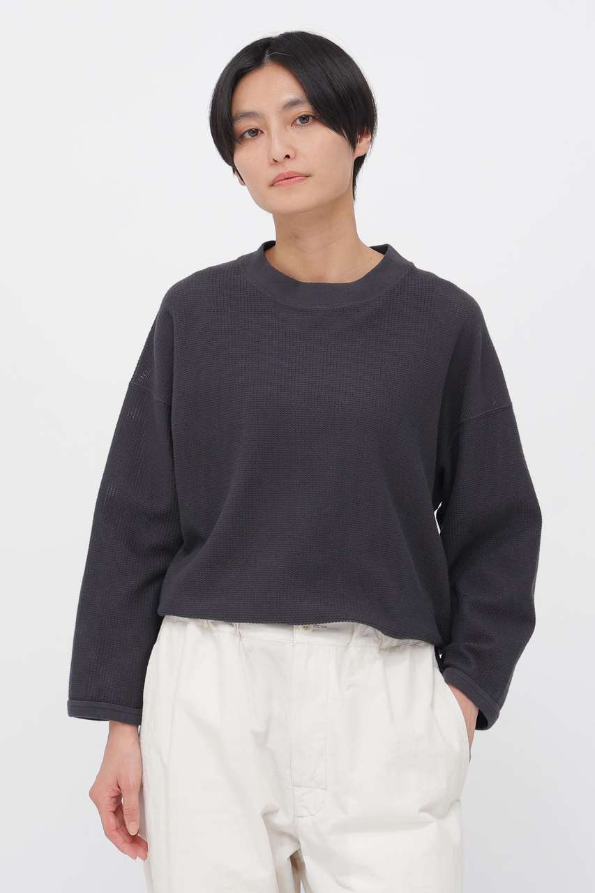 マーガレット・ハウエル/MARGARET HOWELLのCOTTON JERSEY MESH TOP(グレー/5956169206)