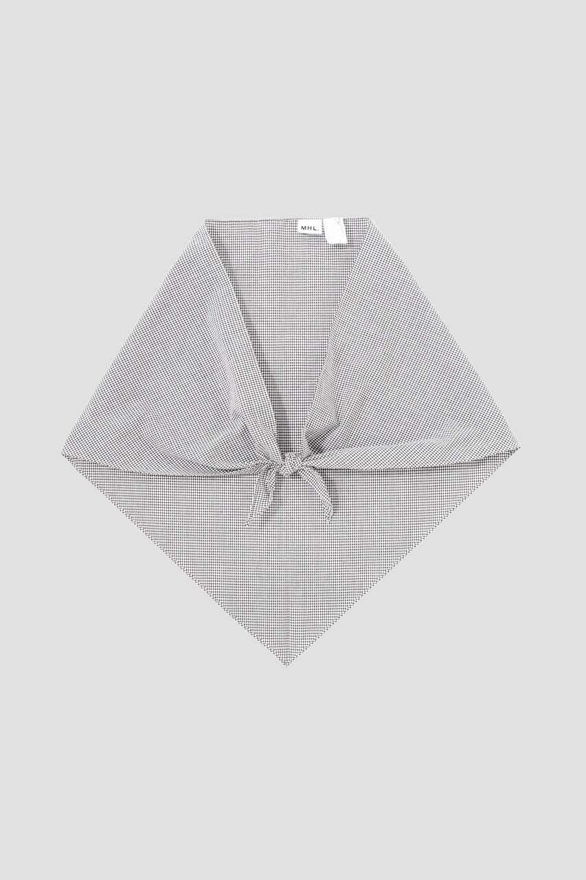 マーガレット・ハウエル/MARGARET HOWELLのTINY GINGHAM COTTON SCARF(ブラック/5956178200)