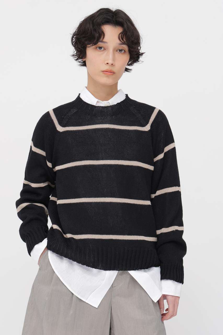 マーガレット・ハウエル/MARGARET HOWELLのLINEN COTTON KNITWEAR(ブラック/5786163208)