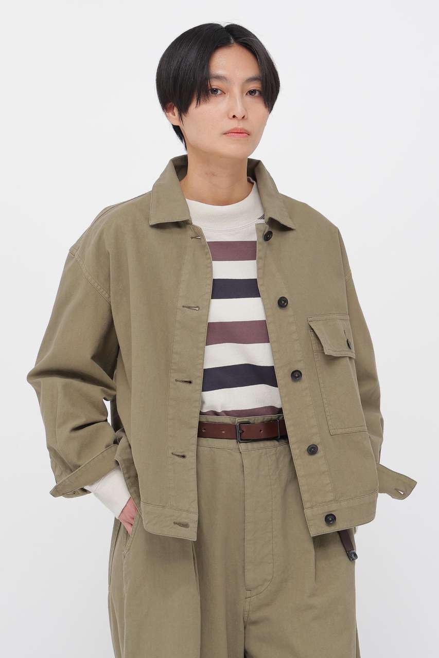 マーガレット・ハウエル/MARGARET HOWELLのBELGIAN LINEN COTTON PLAINWEAVE BLOUSON(カーキ/5956125203)