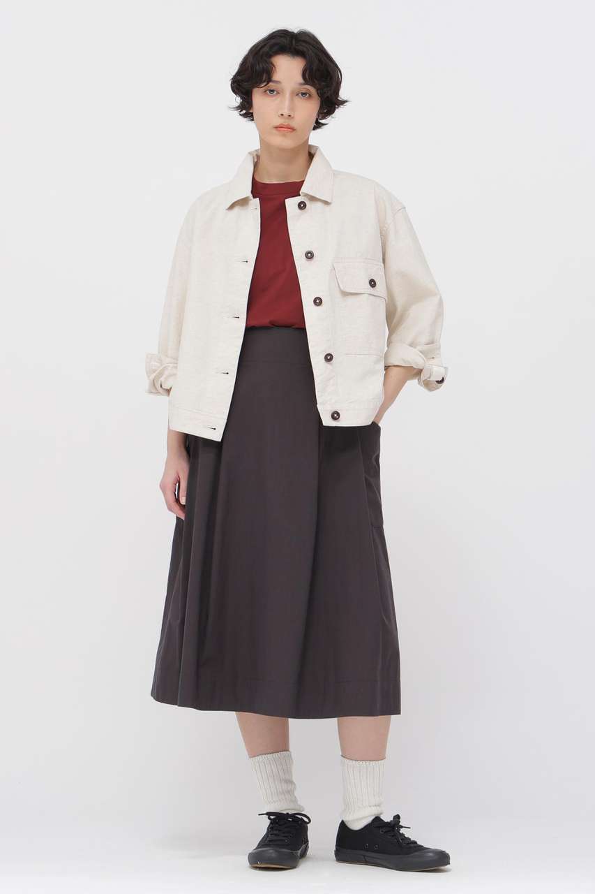 マーガレット・ハウエル/MARGARET HOWELLのWASHED COTTON POPLIN SKIRT(ブラウン/5956132202)