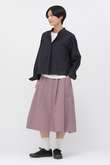 WASHED COTTON POPLIN SKIRT