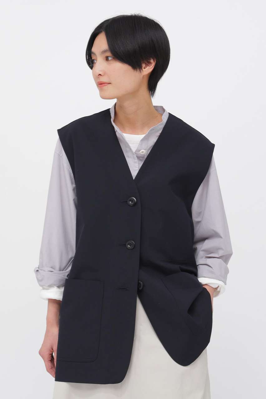 マーガレット・ハウエル/MARGARET HOWELLのUNIFORM WOOL POLYESTER BLOUSON(ネイビー/5956125204)