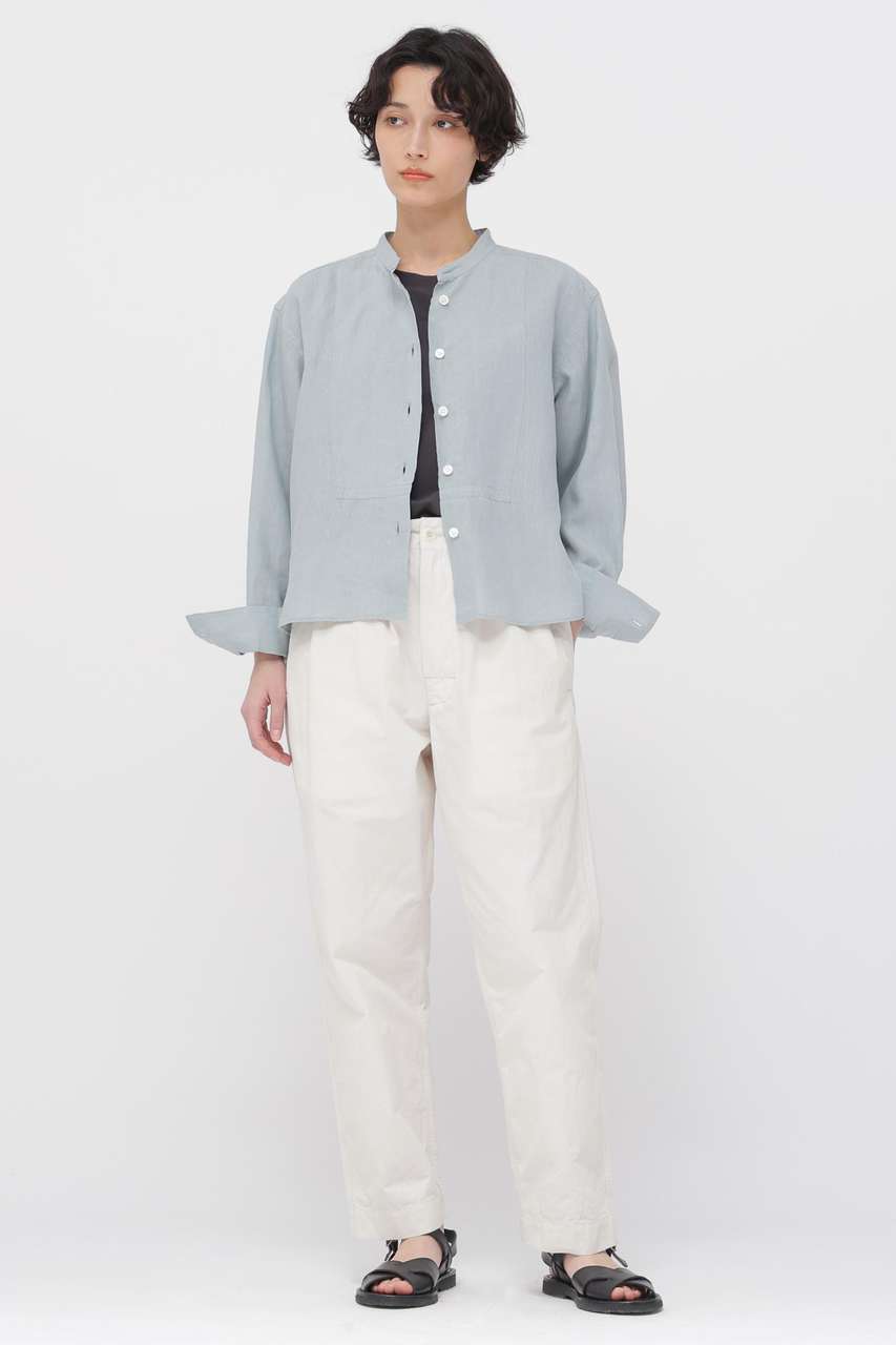マーガレット・ハウエル/MARGARET HOWELLのCRISP COTTON CHAMBRAY TROUSERS(ホワイト/5956143202)