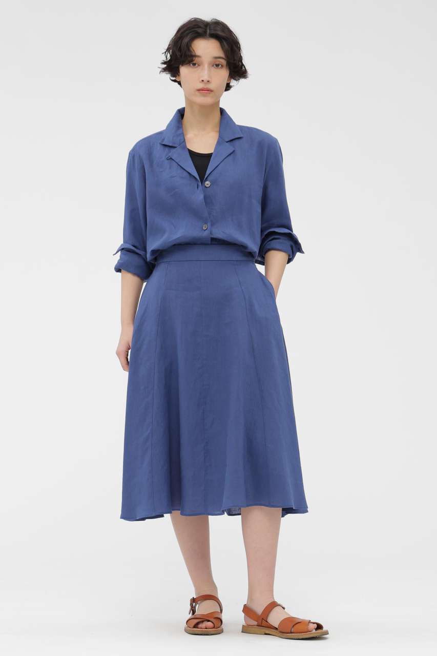 マーガレット・ハウエル/MARGARET HOWELLのLIGHT WEIGHT LINEN SKIRT(ブルー/5786132210)