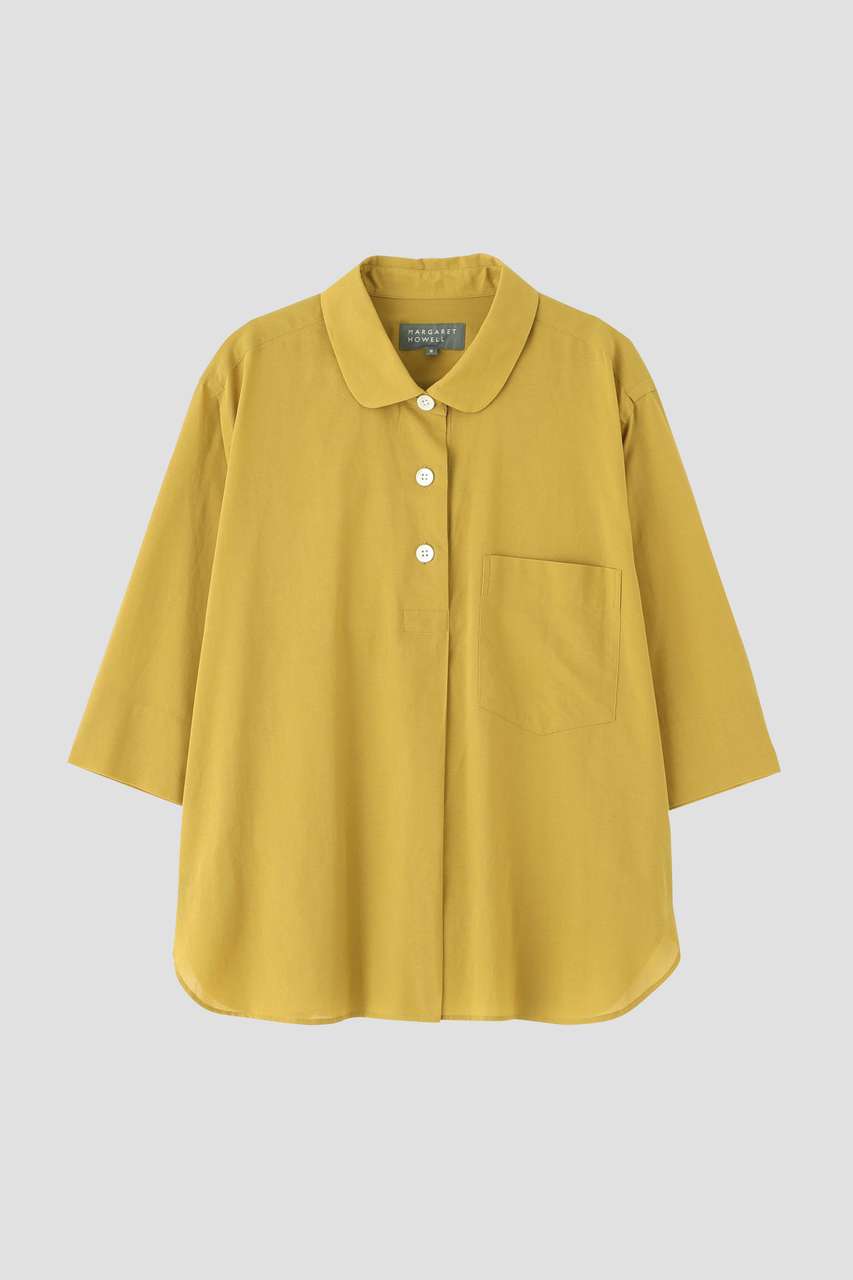 美品 MHL. XL コットン 長袖 シャツ 黄色 イエローマーガレットハウエル MARGARET HOWELL(マーガレット・ハウエル)｜HIGH TWISTED COTTON VOILE