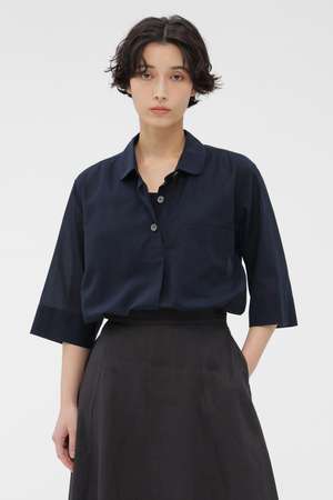 マーガレット・ハウエル/MARGARET HOWELLのHIGH TWISTED COTTON VOILE SHIRT(110400/110402)
