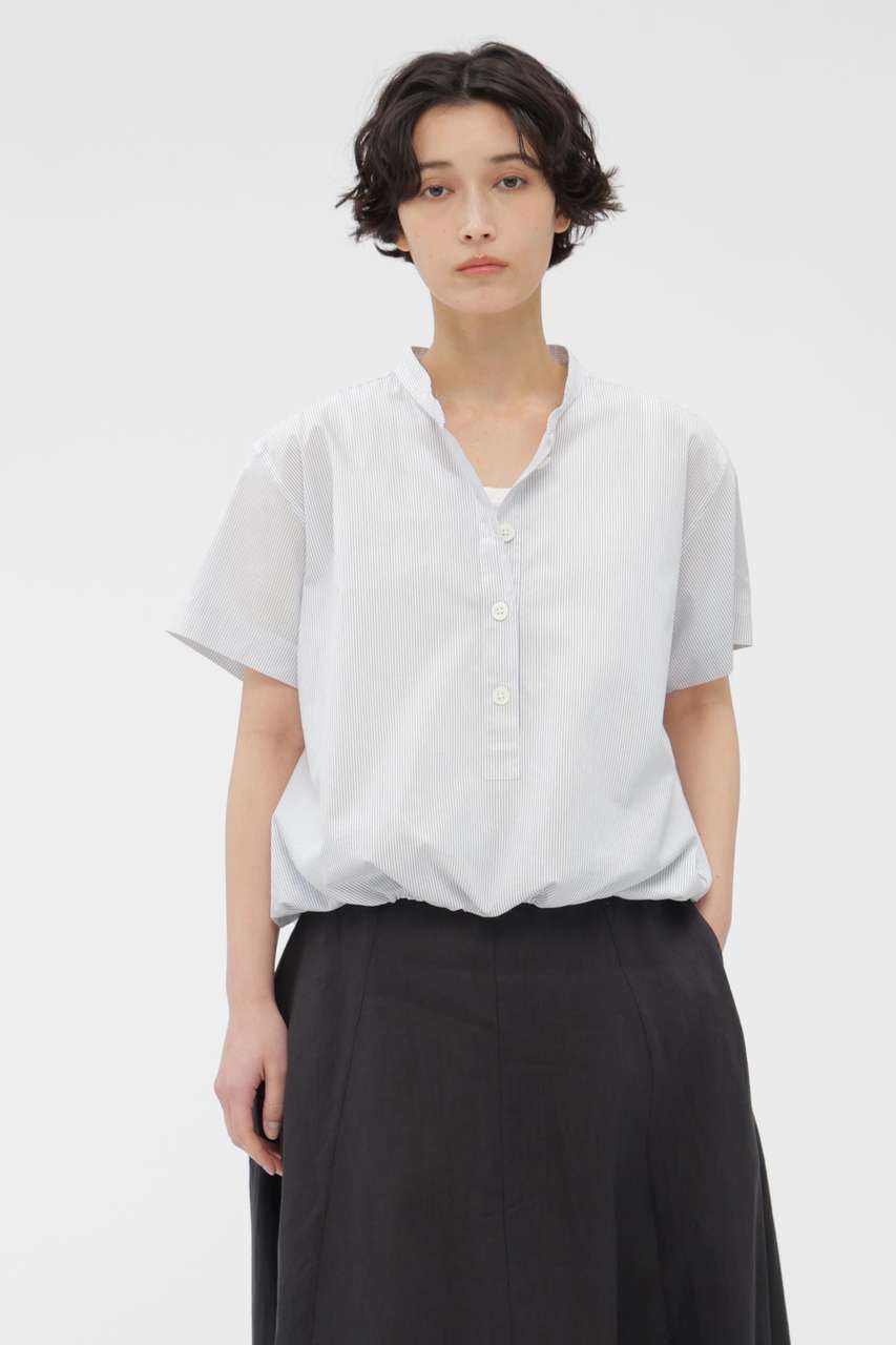 マーガレット・ハウエル/MARGARET HOWELLのYARN DYED COTTON POPLIN SHIRT(ブルー/5786152204)