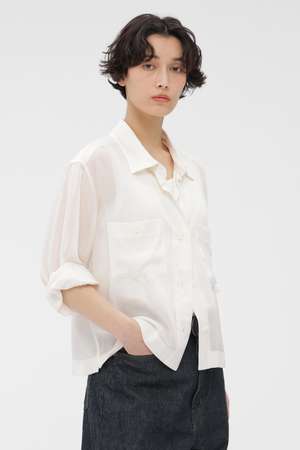 マーガレット・ハウエル/MARGARET HOWELLのCUPRA VOILE PANAMA SHIRT(110400/110403)