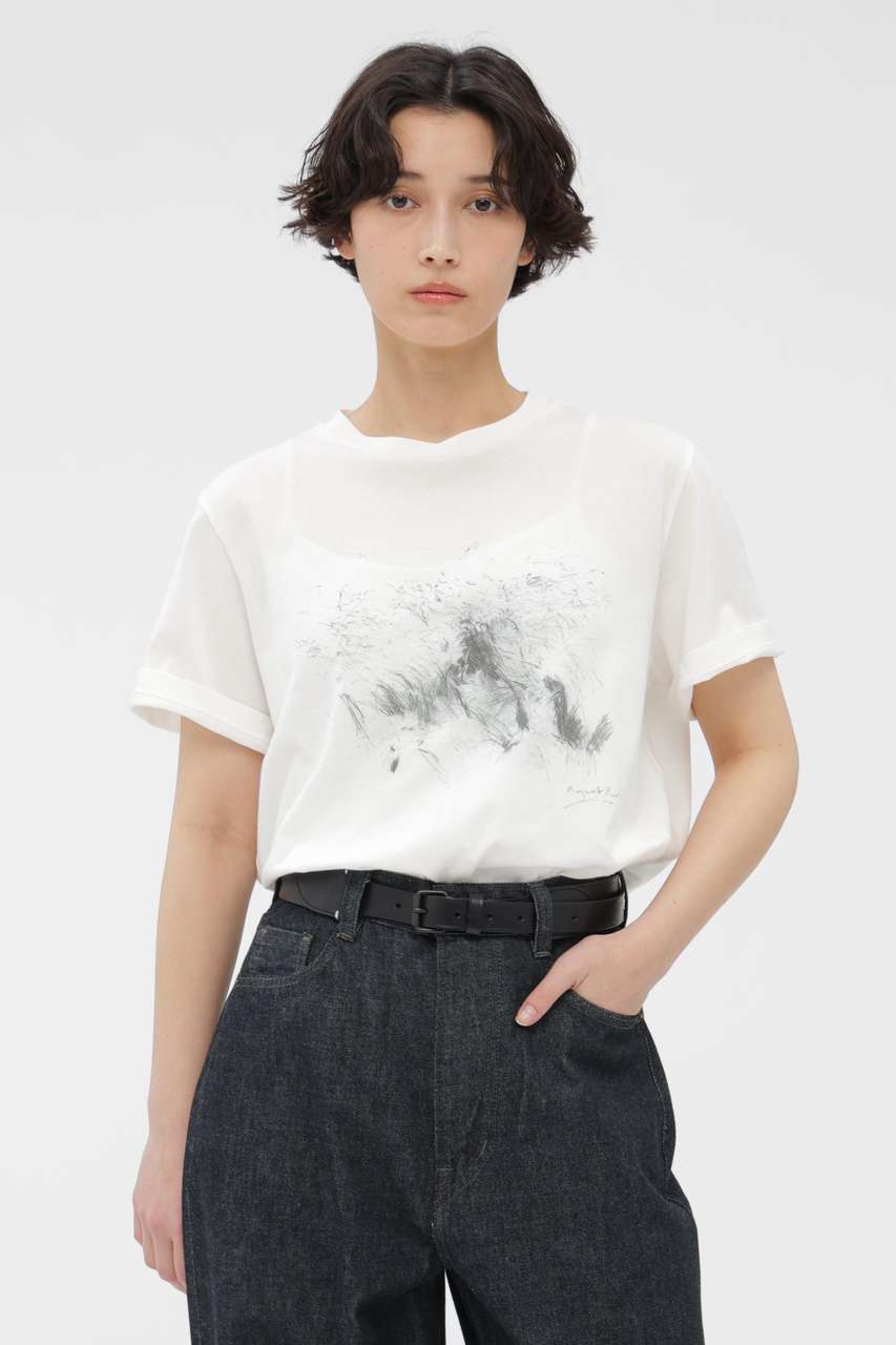 マーガレット・ハウエル/MARGARET HOWELLのLANDSCAPE PRINT COTTON JERSEY TOP(ホワイト/5786168203)