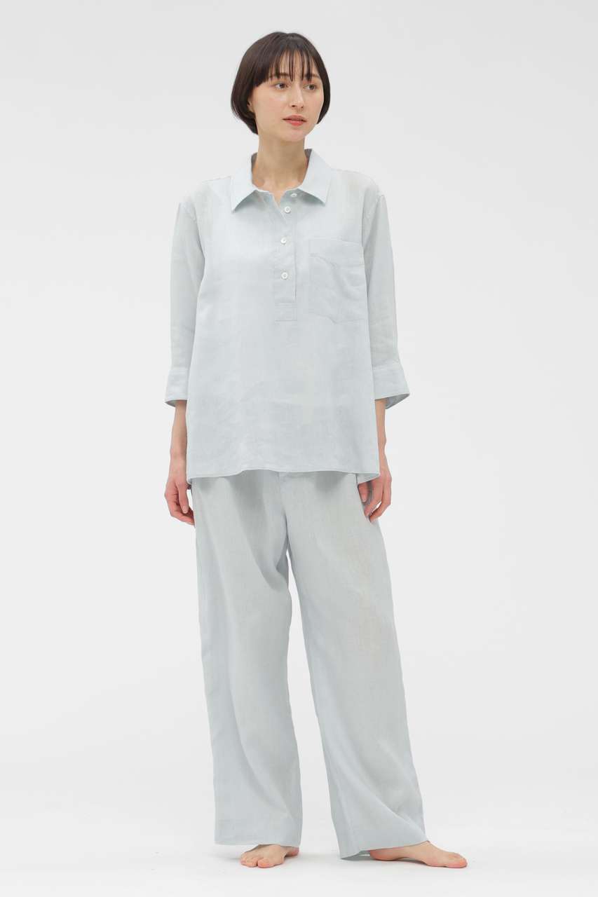 マーガレット・ハウエル/MARGARET HOWELLの【予約販売】SOFT LINEN TROUSERS(ブルー/5896142204)
