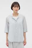 COTTON LINEN MINI STRIPE SHIRT