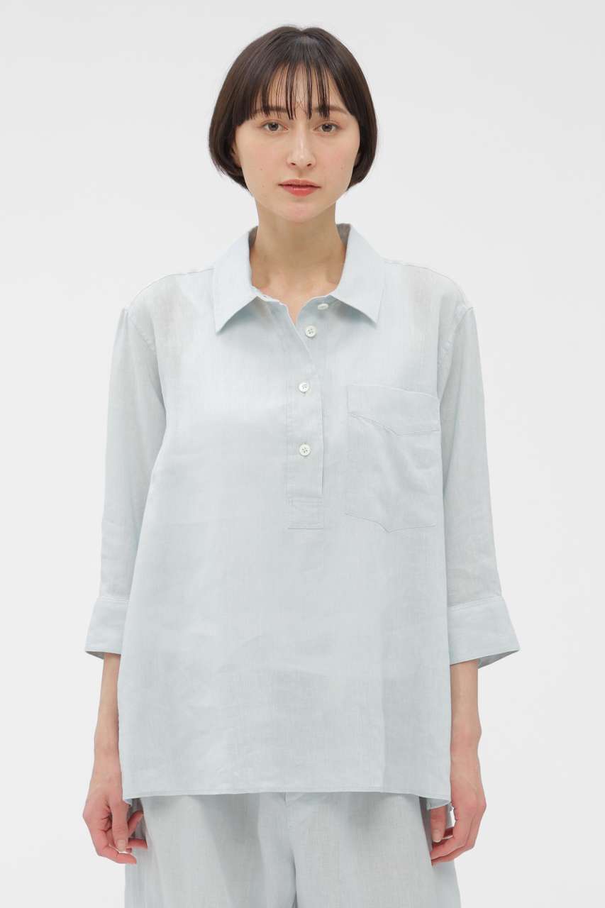 マーガレット・ハウエル/MARGARET HOWELLのSOFT LINEN SHIRT(ブルー/5896153204)