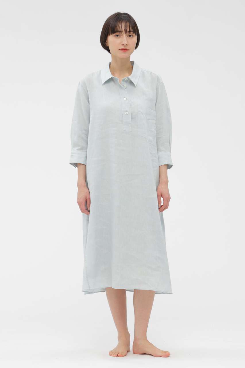 マーガレット・ハウエル/MARGARET HOWELLの【予約販売】SOFT LINEN DRESS(ブルー/5896158202)