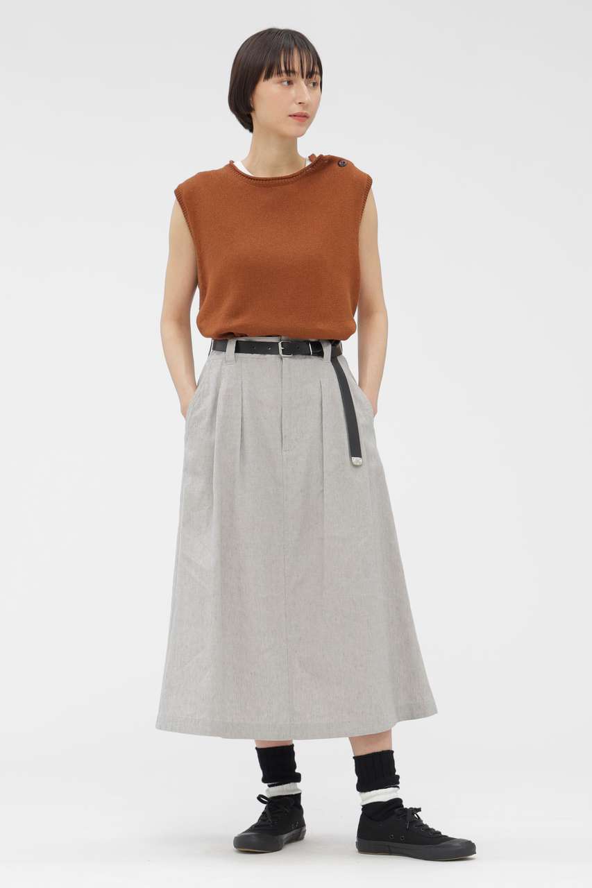 マーガレット・ハウエル/MARGARET HOWELLの【予約販売】FADED LINEN COTTON PLAINWEAVE SKIRT(グレー/5956132204)