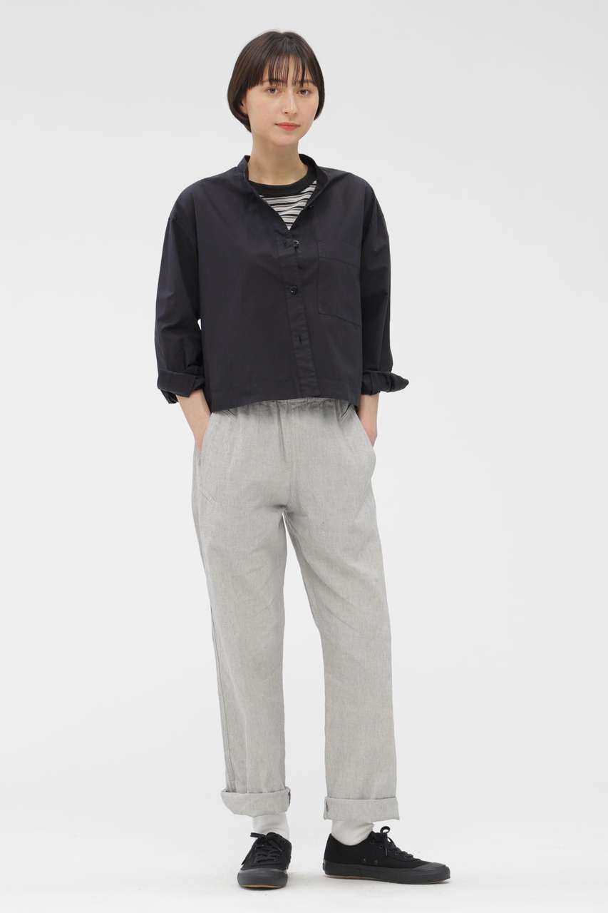 マーガレット・ハウエル/MARGARET HOWELLのFADED LINEN COTTON PLAINWEAVE TROUSERS(グレー/5956140205)