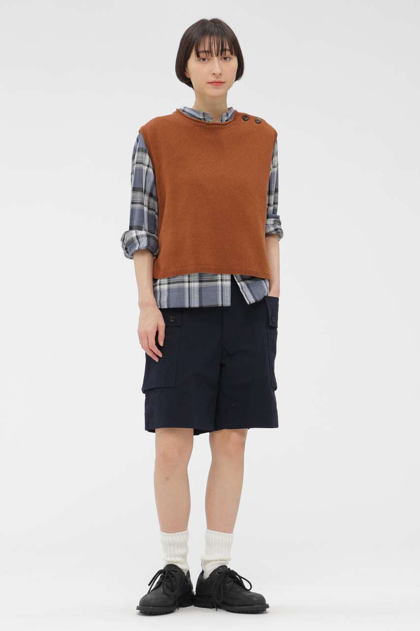 マーガレット・ハウエル/MARGARET HOWELLのWASHED COTTON NYLON RIPSTOP TROUSERS(ネイビー/5956141201)