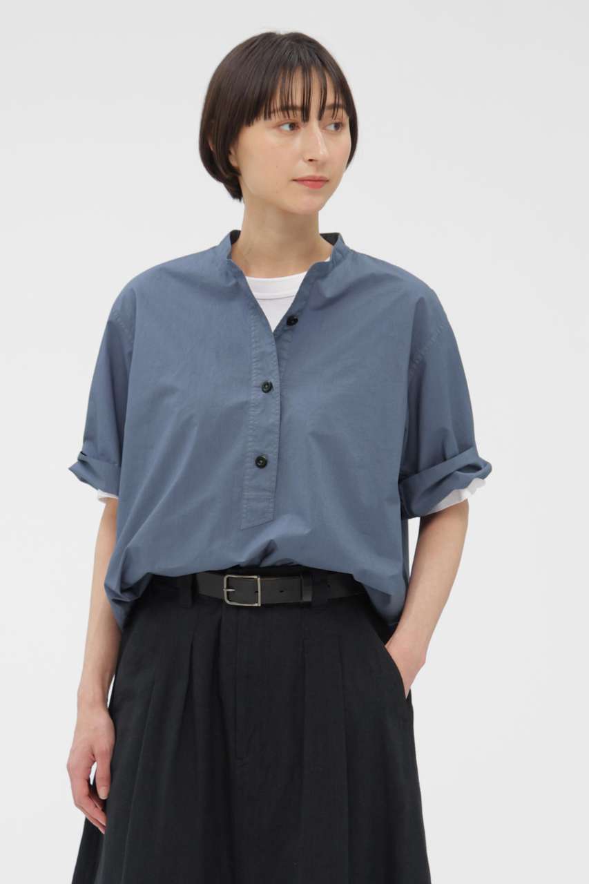 マーガレット・ハウエル/MARGARET HOWELLのCOTTON RAMIE POPLIN SHIRT(ブルー/5956152200)