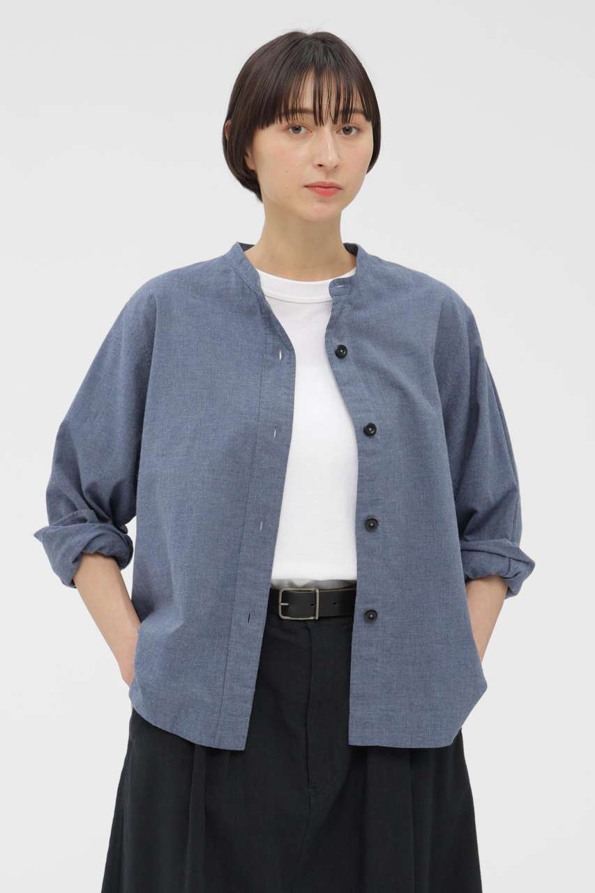 マーガレット・ハウエル/MARGARET HOWELLの【予約販売】TOP DYED COTTON POPLIN SHIRT(ブルー/5956153212)