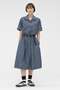 SUPERLIGHT COTTON NYLON DRESS マーガレット・ハウエル/MARGARET HOWELL ブルー