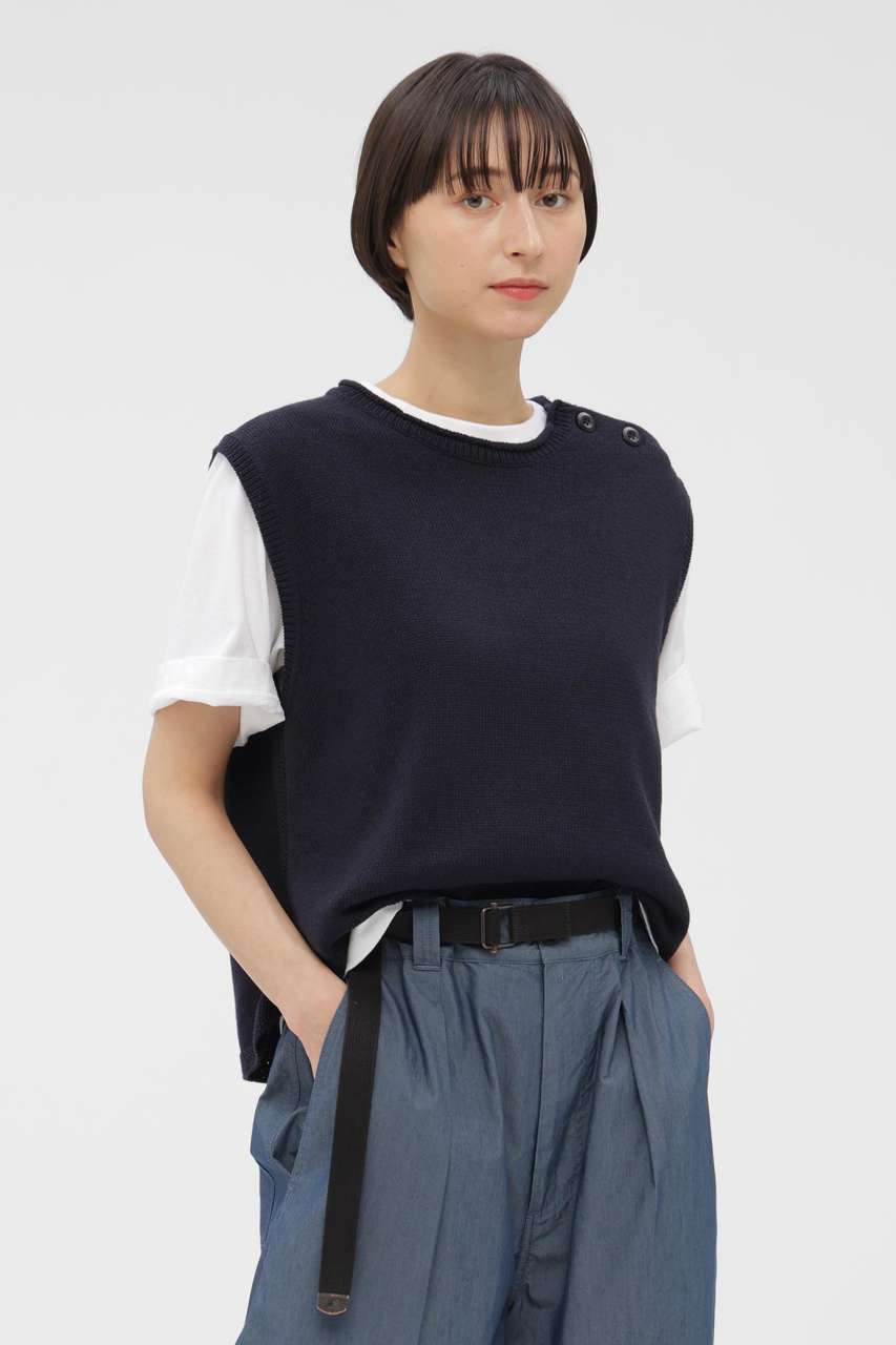 マーガレット・ハウエル/MARGARET HOWELLのWA-SHI COTTON KNITWEAR(ネイビー/5956161203)