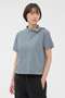 GARMENT DYED TOUGH COTTON LINEN JERSEY TOP マーガレット・ハウエル/MARGARET HOWELL ブルー