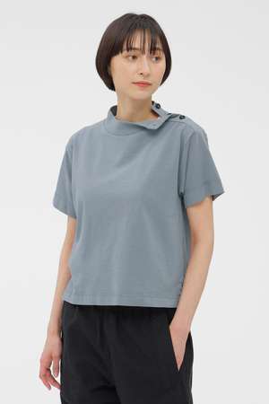 マーガレット・ハウエル/MARGARET HOWELLのGARMENT DYED TOUGH COTTON LINEN JERSEY TOP(110100/110102)