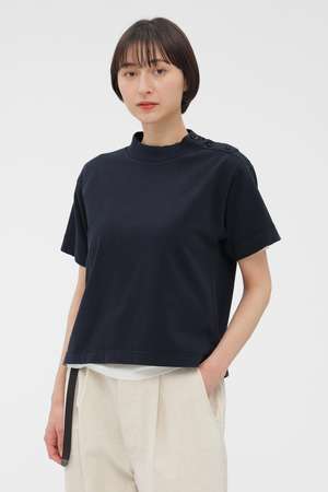 マーガレット・ハウエル/MARGARET HOWELLのGARMENT DYED TOUGH COTTON LINEN JERSEY TOP(110100/110102)