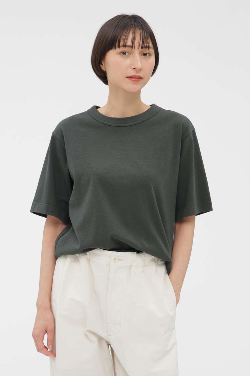 マーガレット・ハウエル/MARGARET HOWELLのRAW SLUB COTTON JERSEY TOP(グリーン/5956168205)