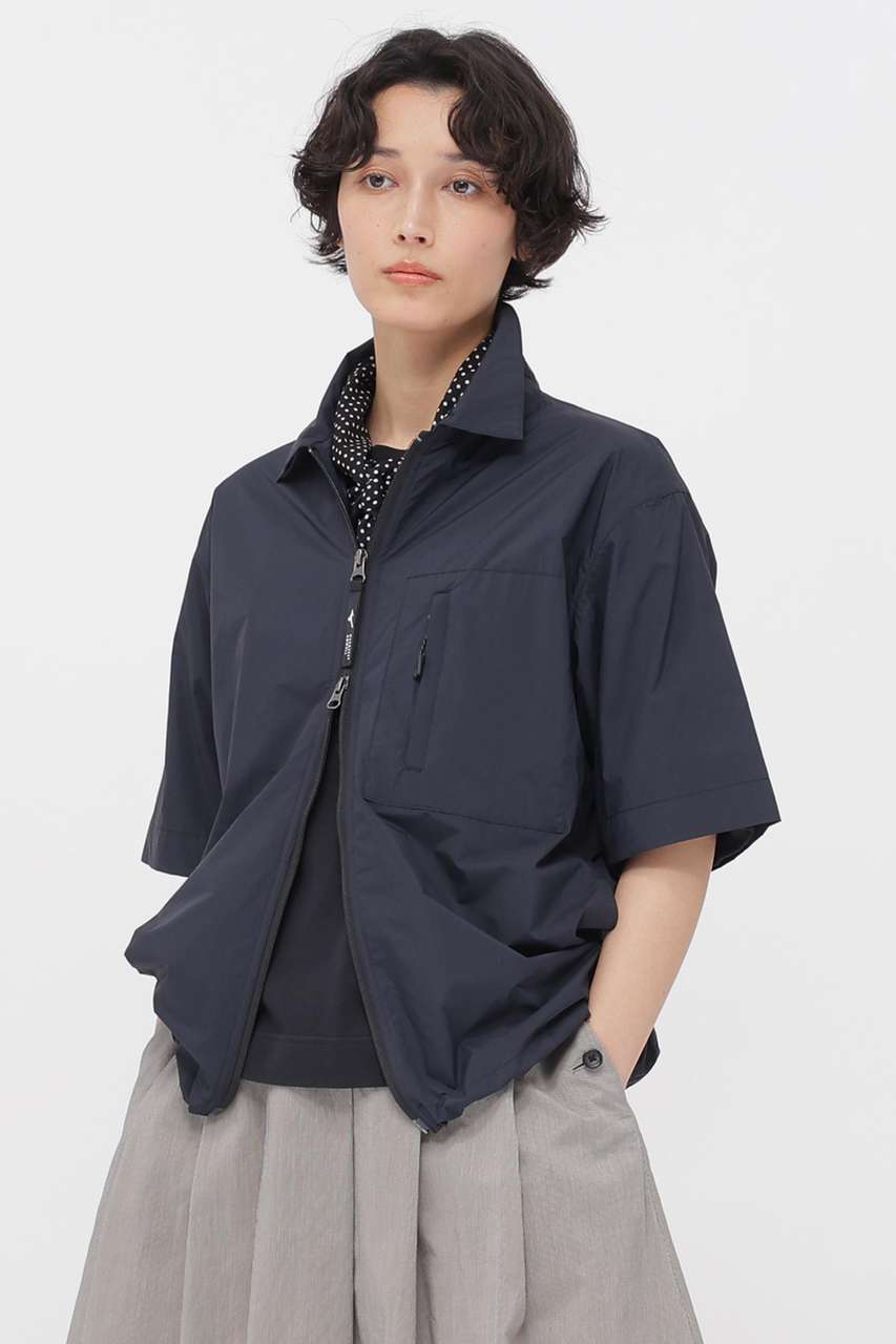 マーガレット・ハウエル/MARGARET HOWELLのWATER REPELLENT LIGHTWEIGHT NYLON POPLIN SHIRT(ブラック/5786154004)
