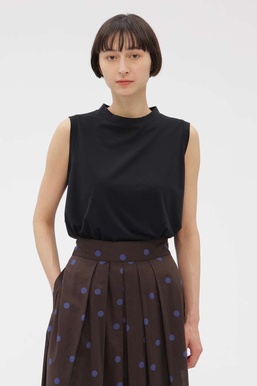 マーガレット・ハウエル/MARGARET HOWELLのHIGHDENCE PIQUE JERSEY TOP(ブラック/5786154006)